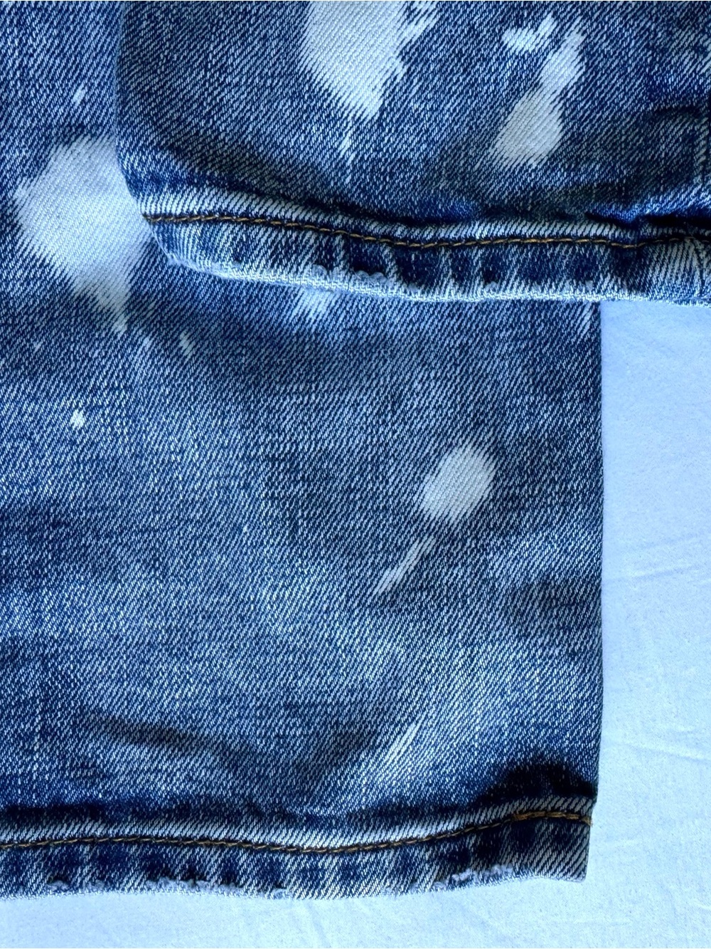 MNML Blue Distressed Button-Fly Skinny Jeans (29) - Picture 6 of 6